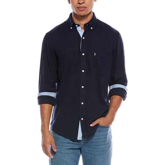 TailorByrd Other - Tailorbyrd Mens  Solid Linen-Blend Shirt, Blue